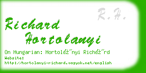 richard hortolanyi business card